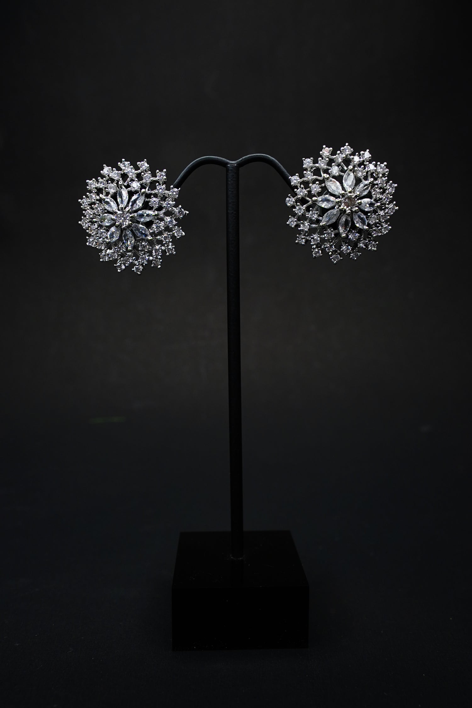 white cubic zirconia stud earrings