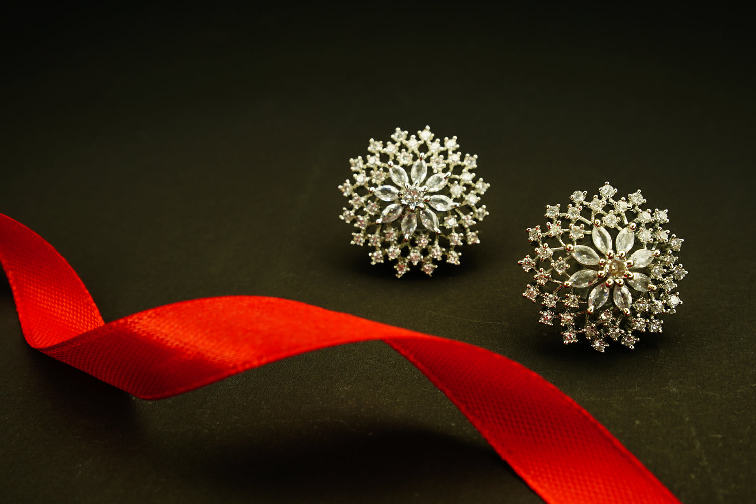 white cubic zirconia stud earrings