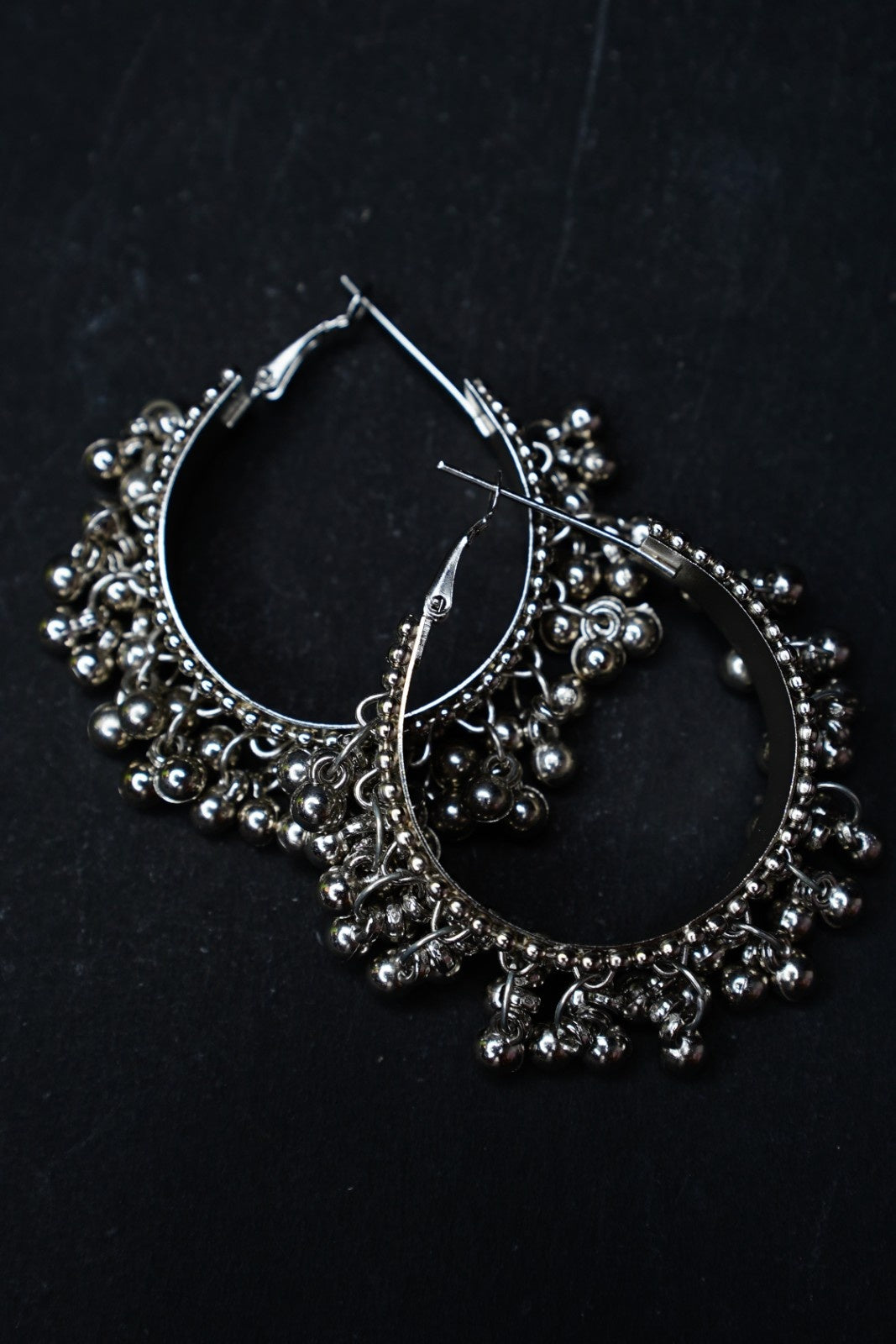 Silver-Toned Contemporary Hoop Earrings