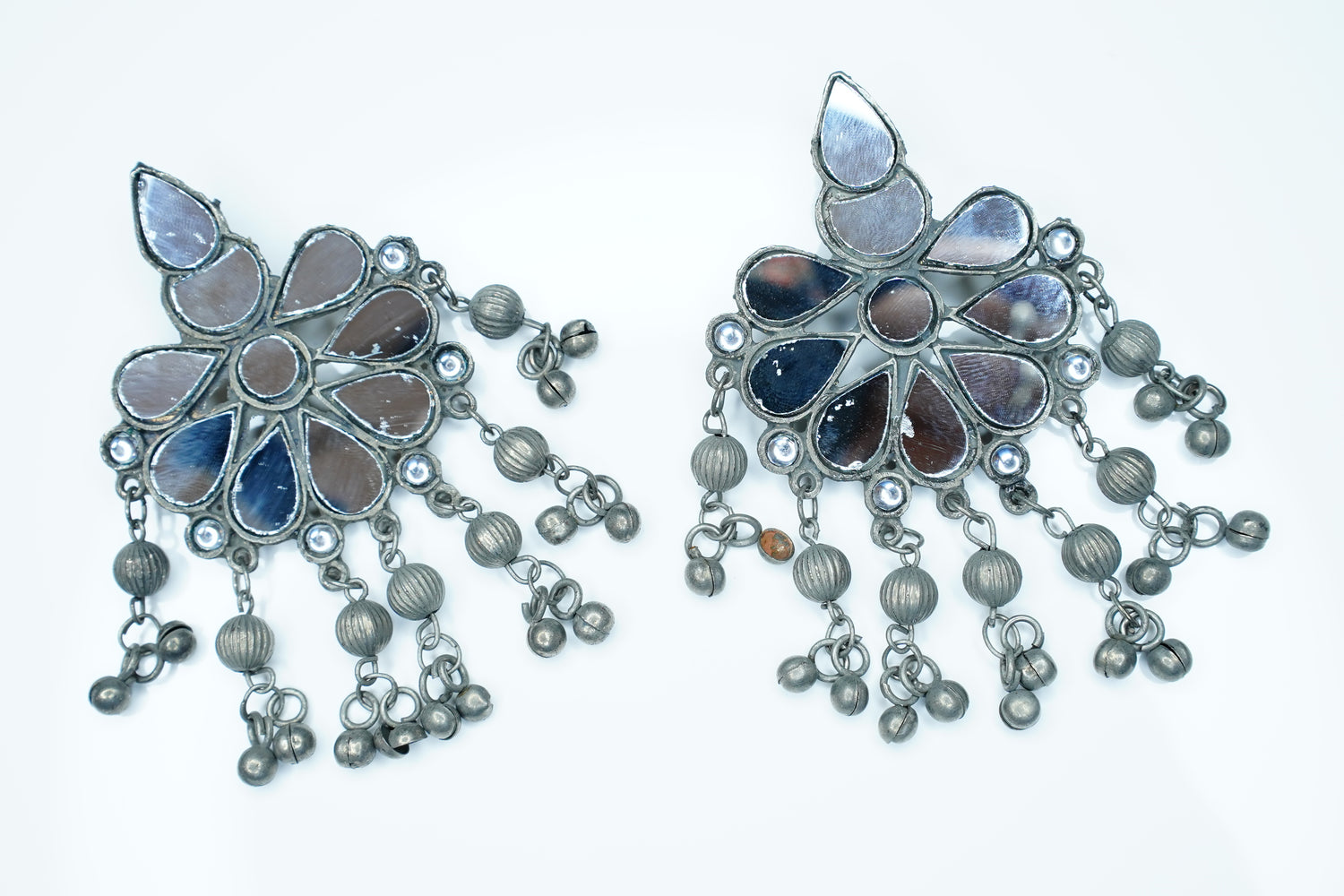 Midnight Bloom Blue Glass Statement Earrings