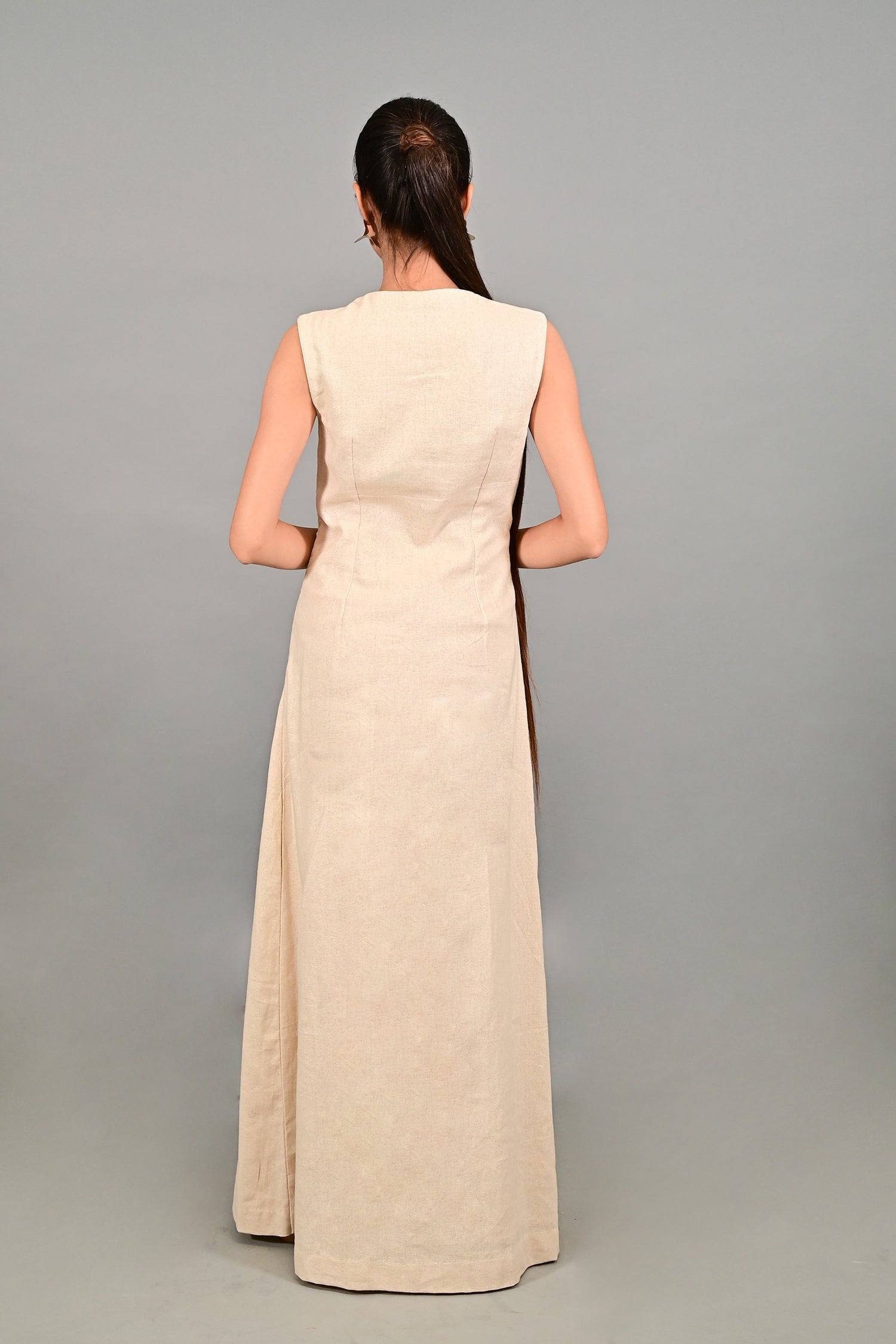 Sandstone Grace Button-Down  Maxi dress