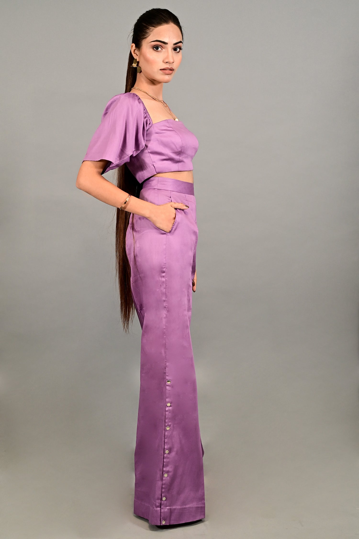 Lilac Luxe Croptop With Pant Set