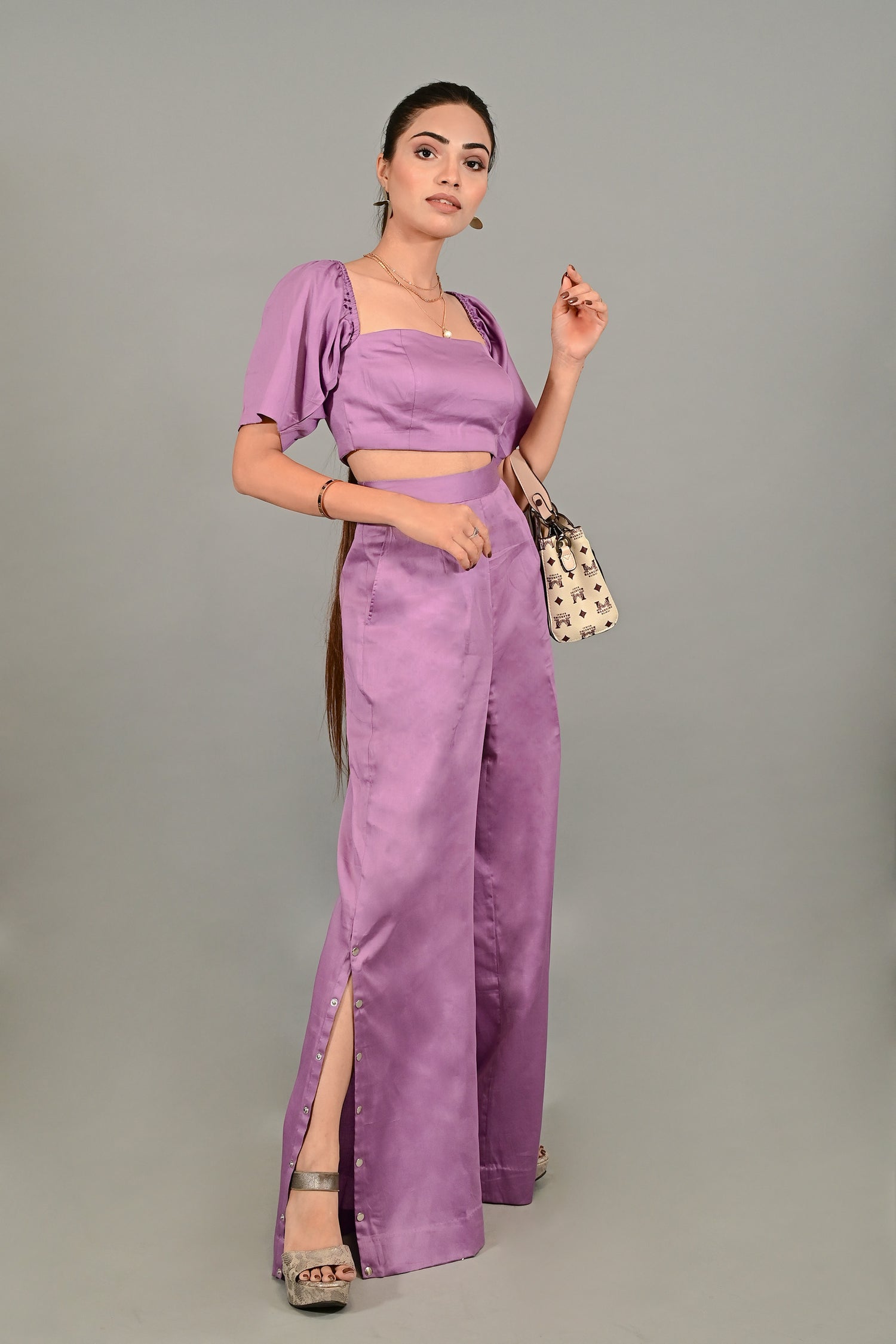 Lilac Luxe Croptop With Pant Set