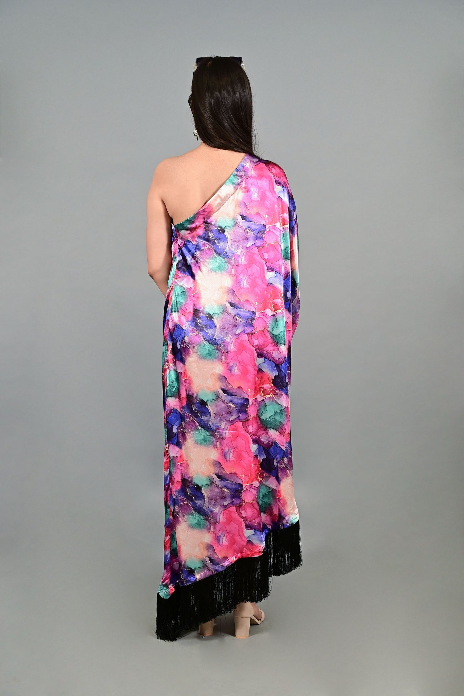 Boho Mirage One Shoulder Flowy Dress