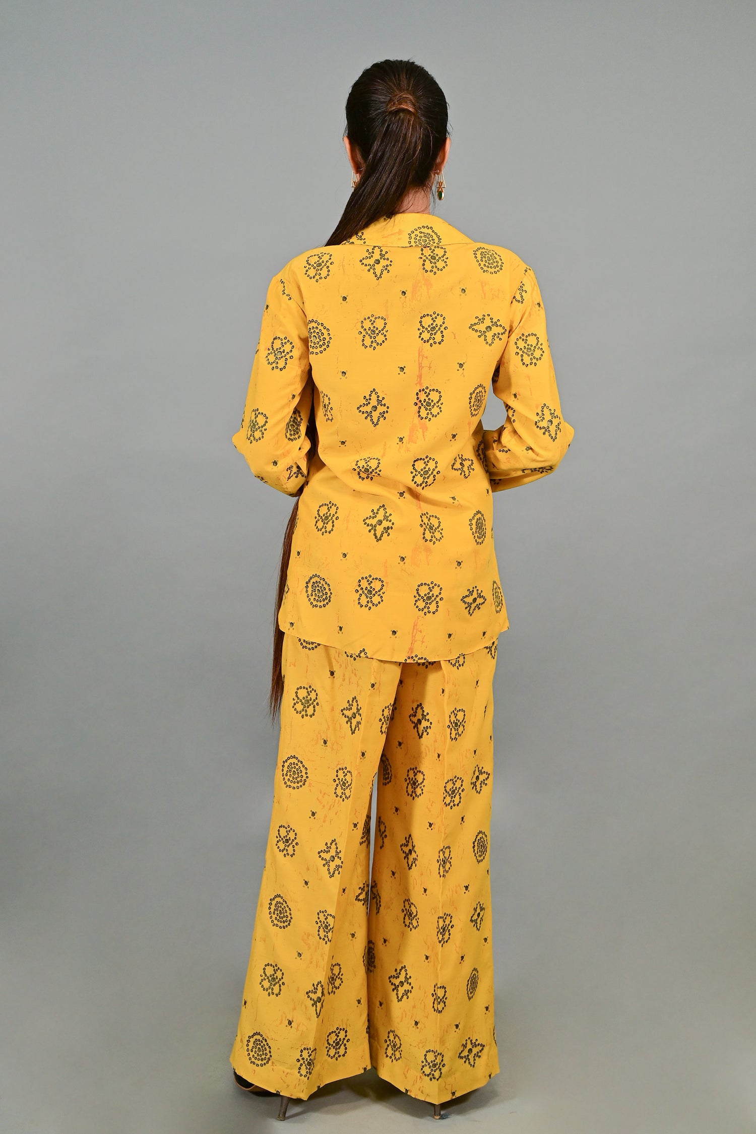 Yellow Crepe Printed Co-Ord Set