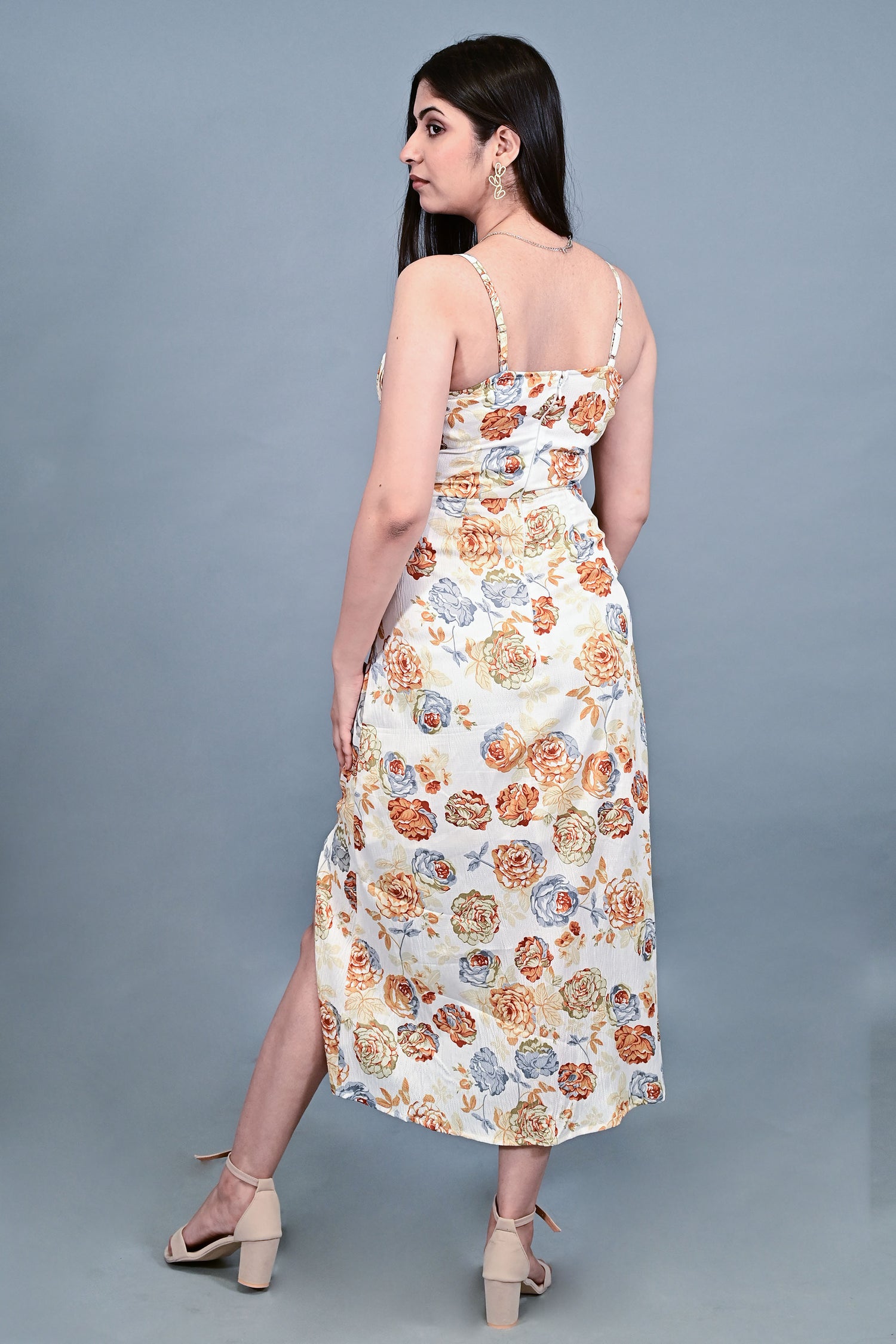 Vintage Bloom Slit Dress