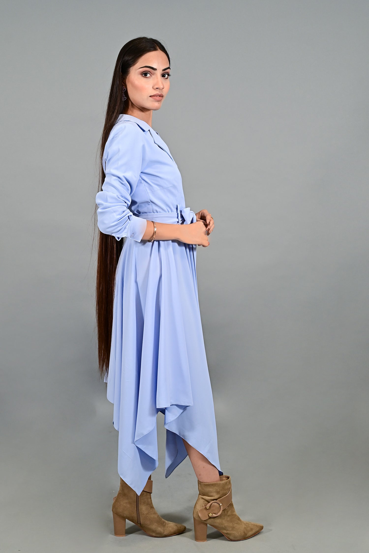 Handkerchief Sapphire Flow midi dress