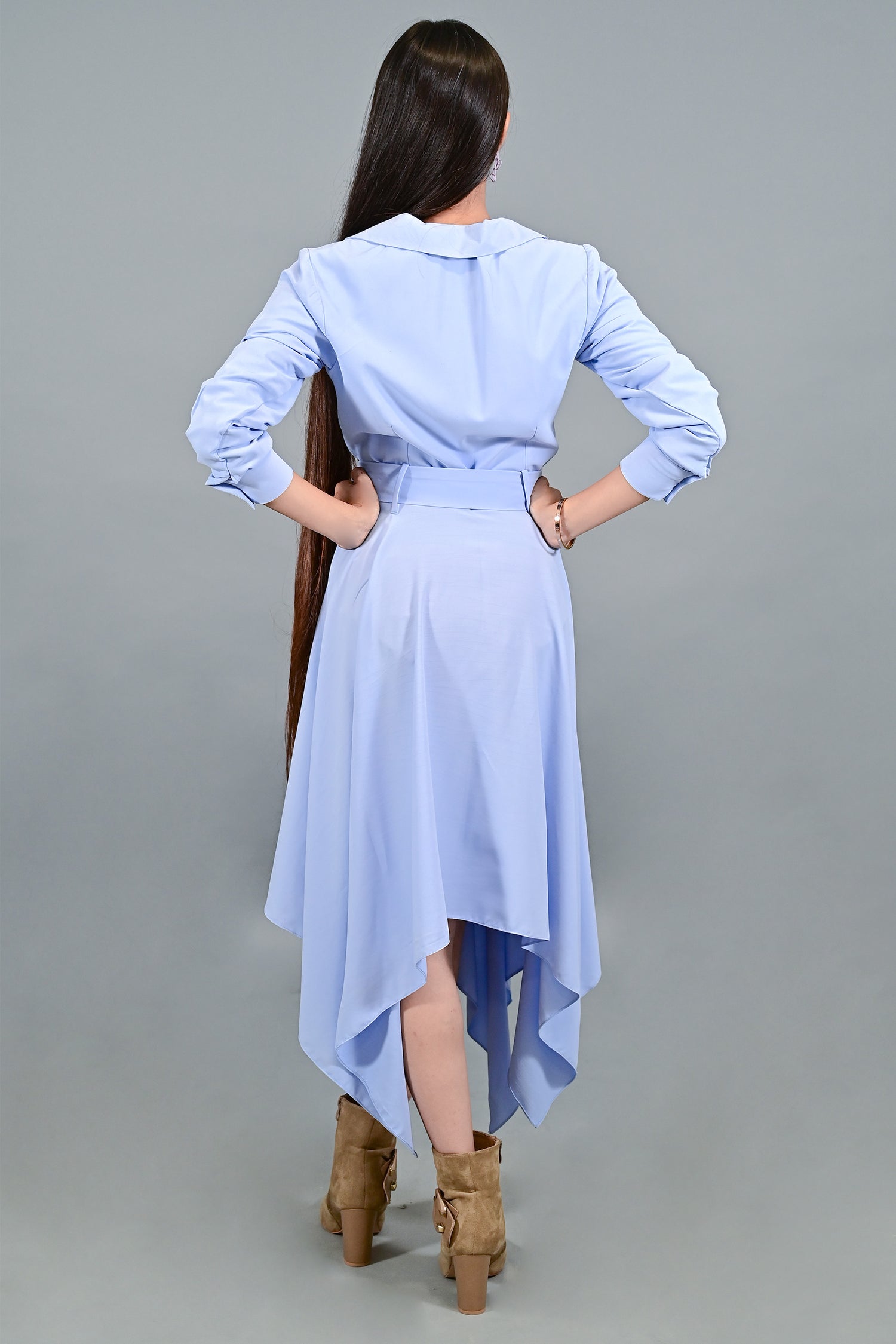 Handkerchief Sapphire Flow midi dress