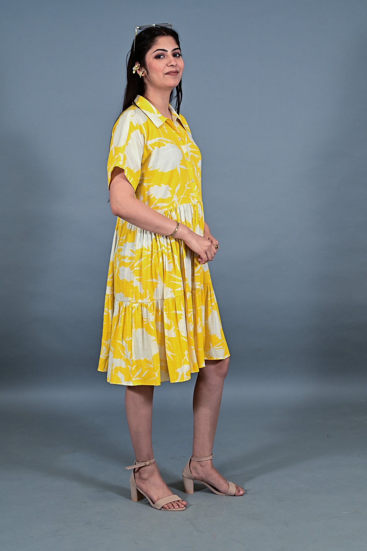 Sunlit Bloom Shirt Dress