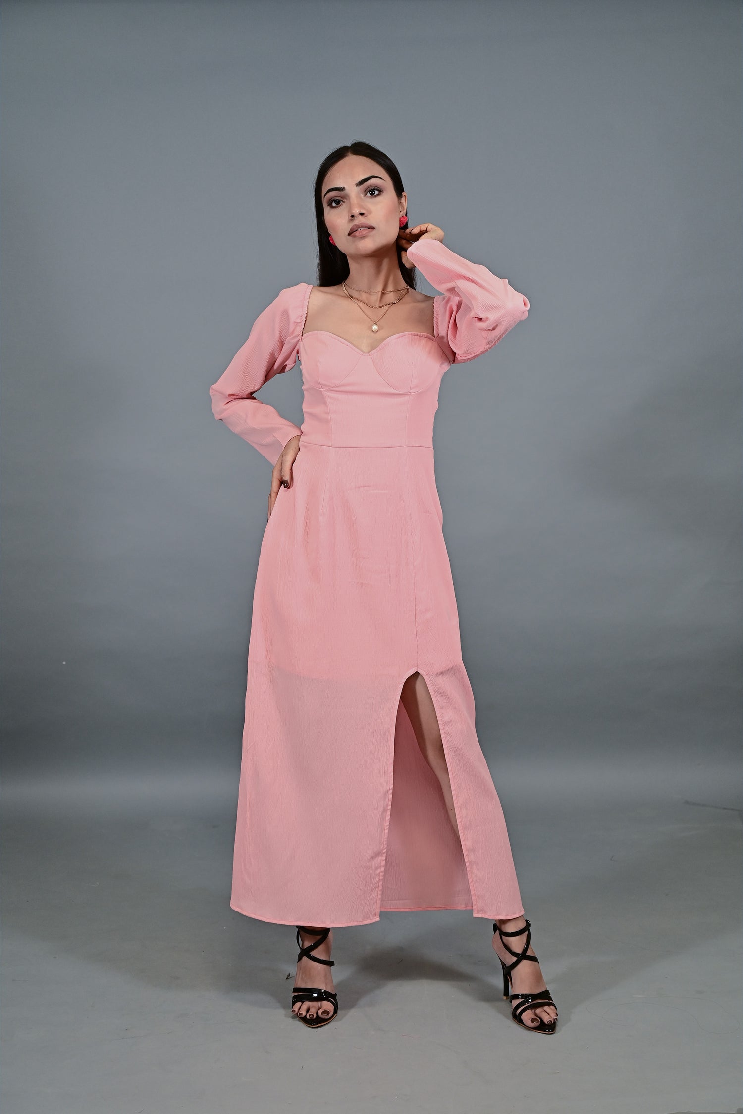 Blush pink Slit Maxi Dress