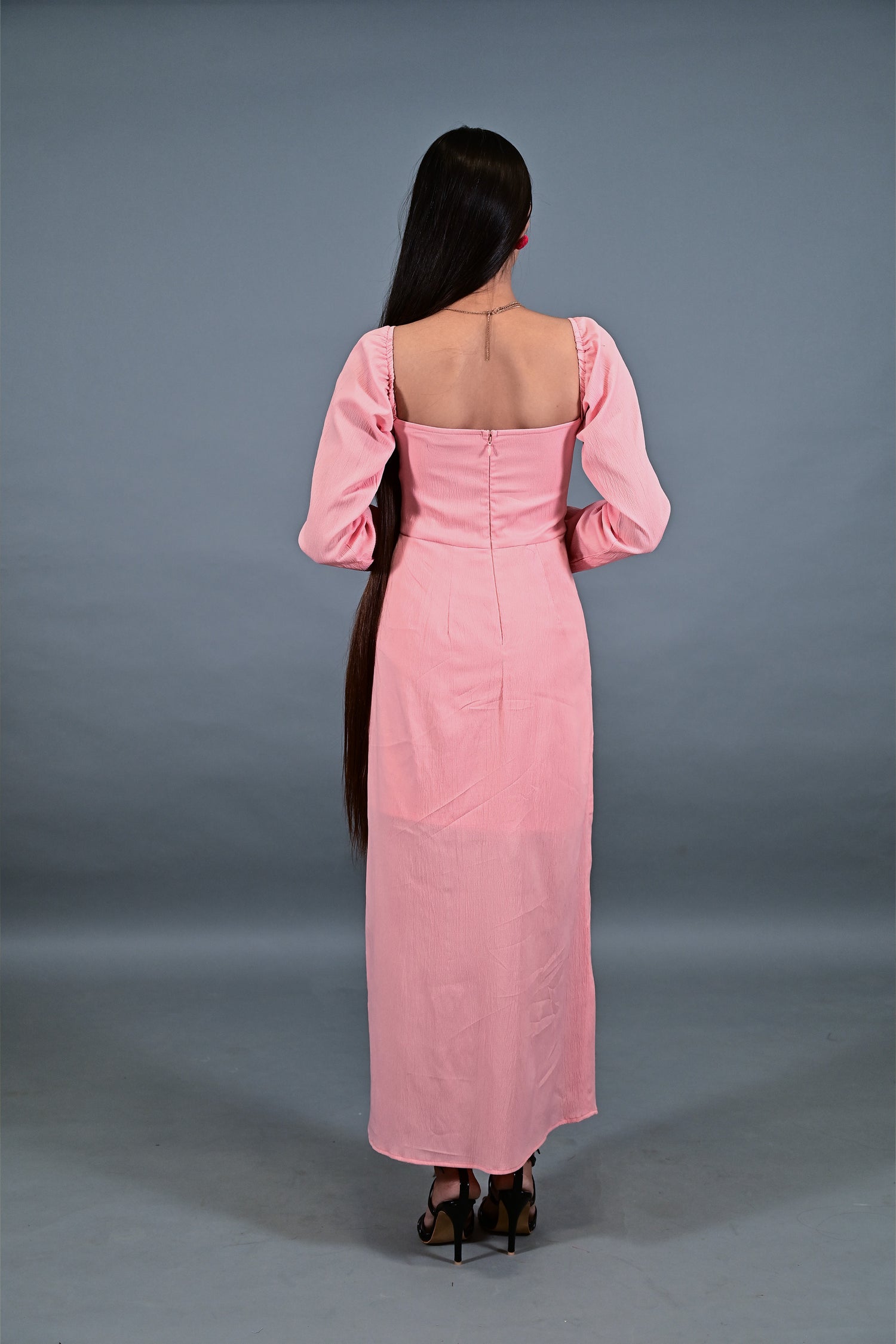 Blush pink Slit Maxi Dress
