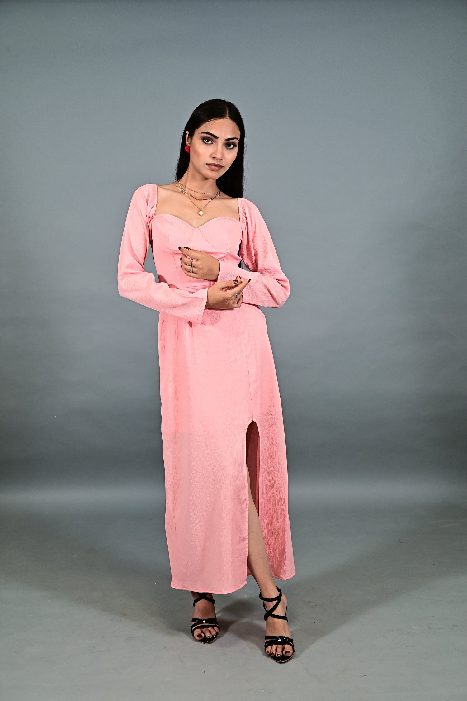 Blush pink Slit Maxi Dress