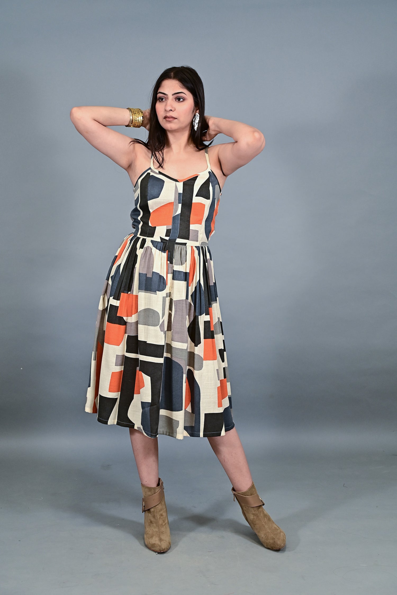 Urban Muse Geometric Spaghetti Dress