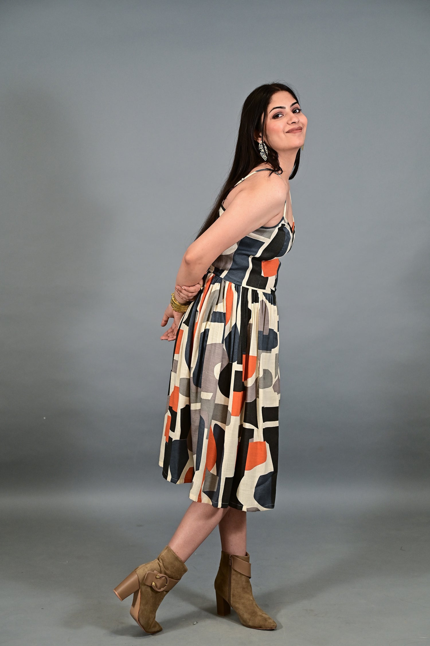 Urban Muse Geometric Spaghetti Dress