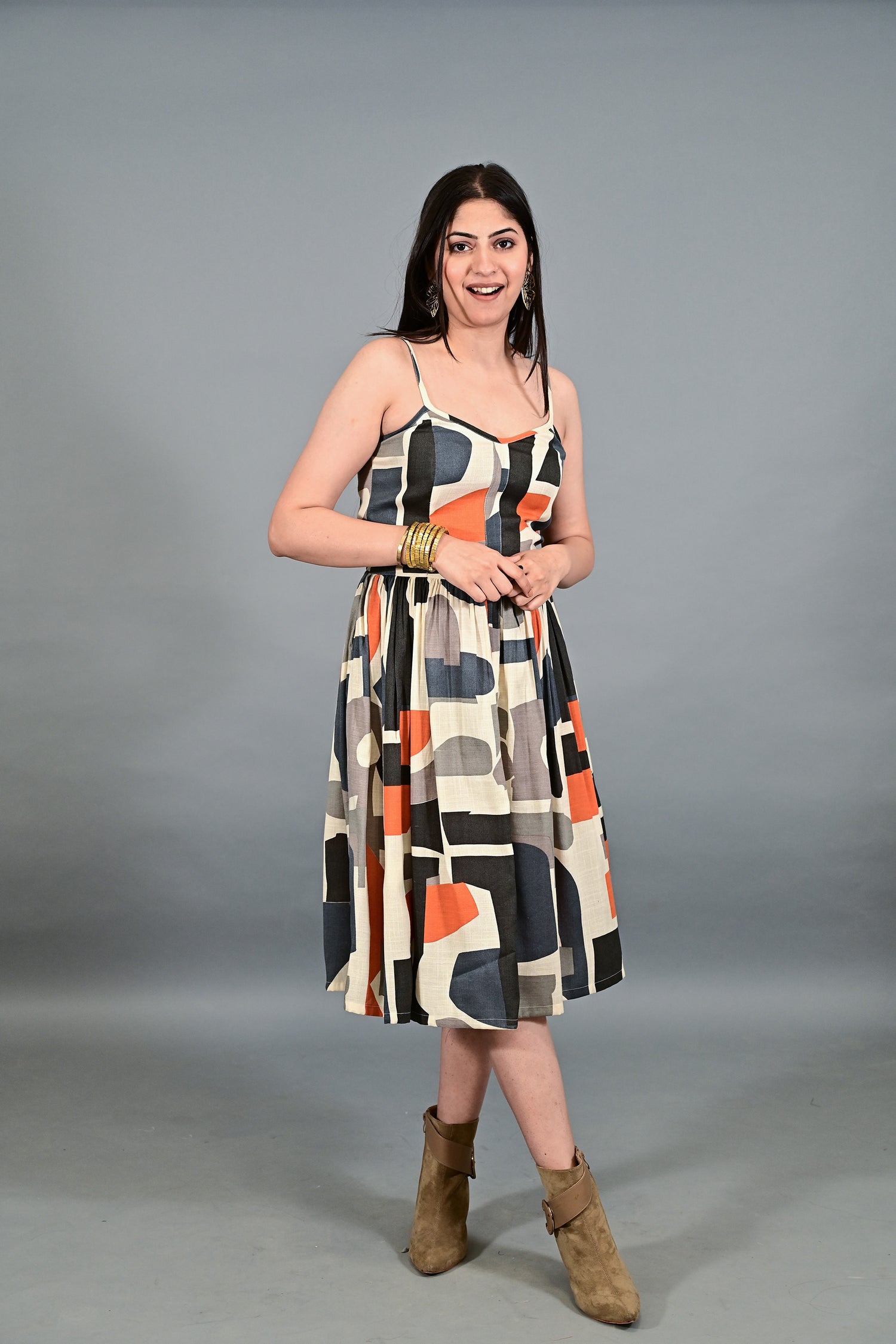 Urban Muse Geometric Spaghetti Dress
