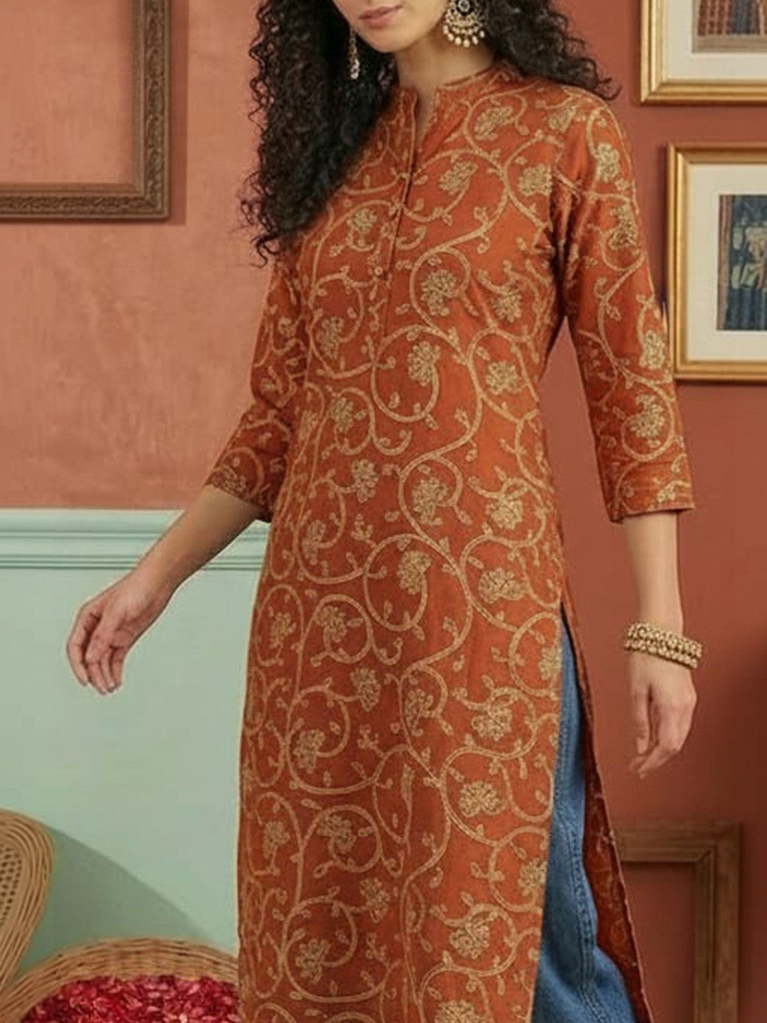 Yellow Straight kurtis - Pure Cotton Kurti