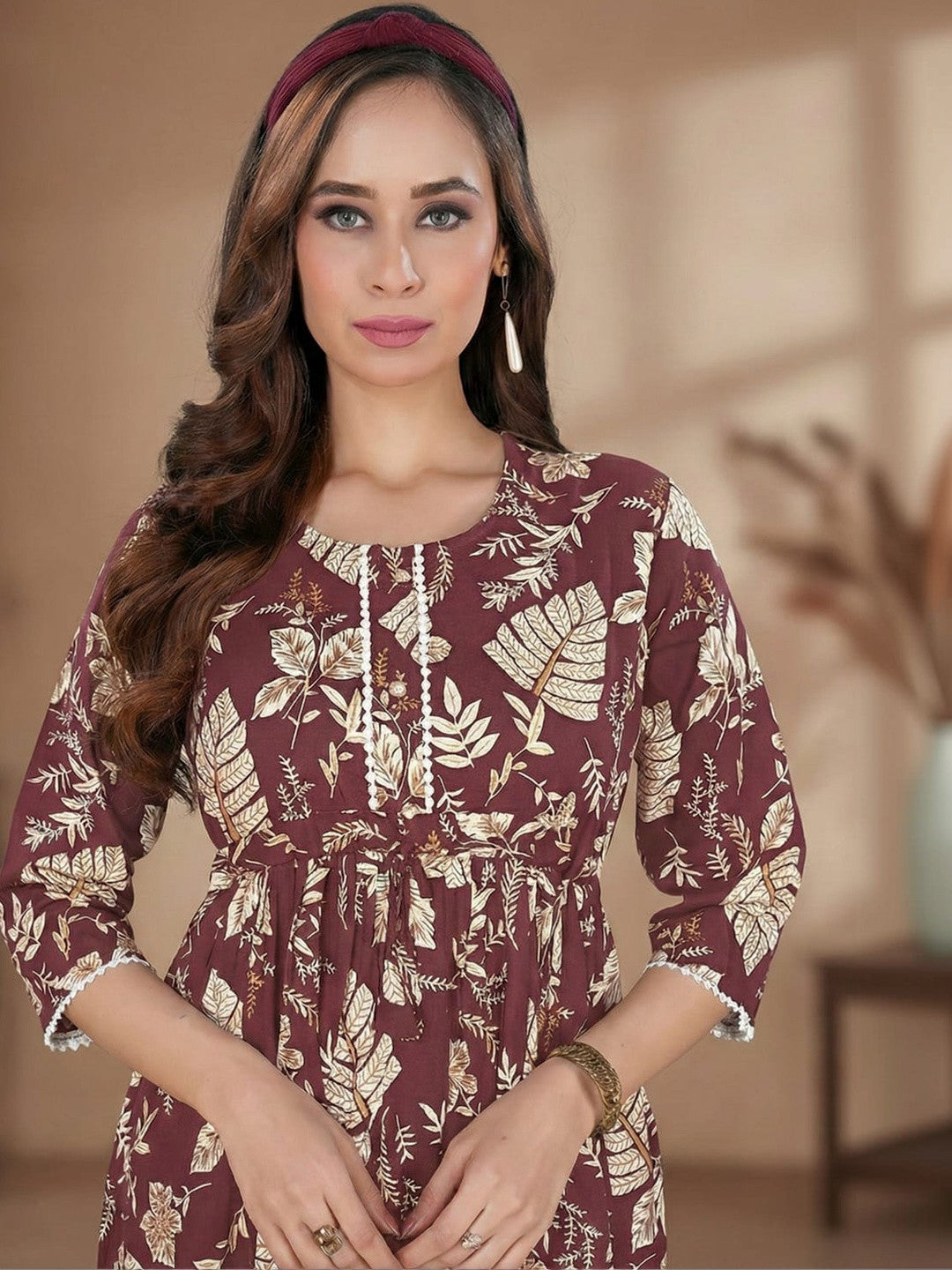 Botanical Printed Empire Kurti